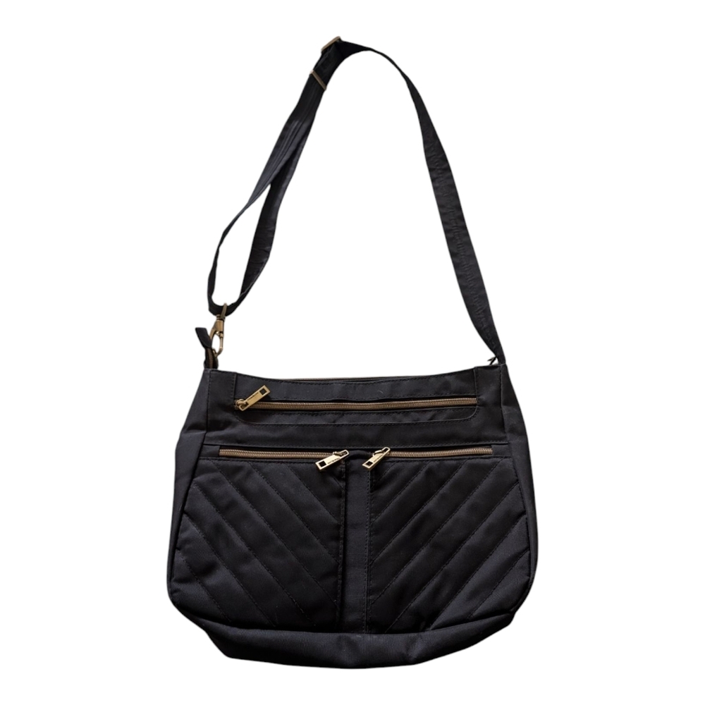 Quilted Black Shoulder Bag with Adjustable Strap Travelon.